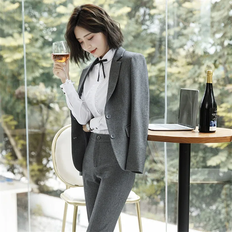 2 Piece Set for Women Singel Breasted Solid Color Blazer Jacket&ampTrouser Office Lady Suit Feminino Work Fashion Pant Suits | Женская