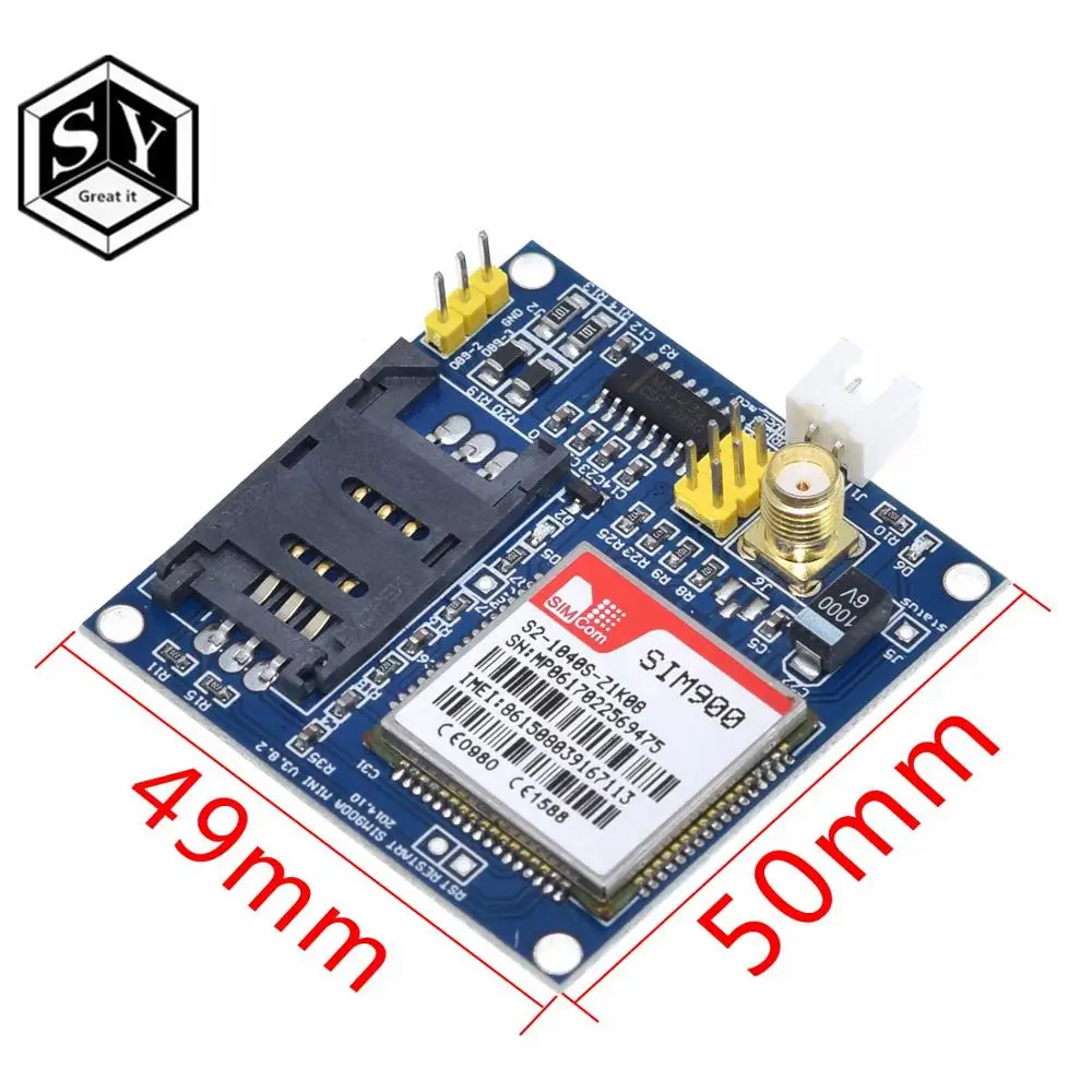 GREAT IT SIM900A SIM900 MINI V4.0 беспроводной модуль передачи данных GSM GPRS комплект с антенной C83
