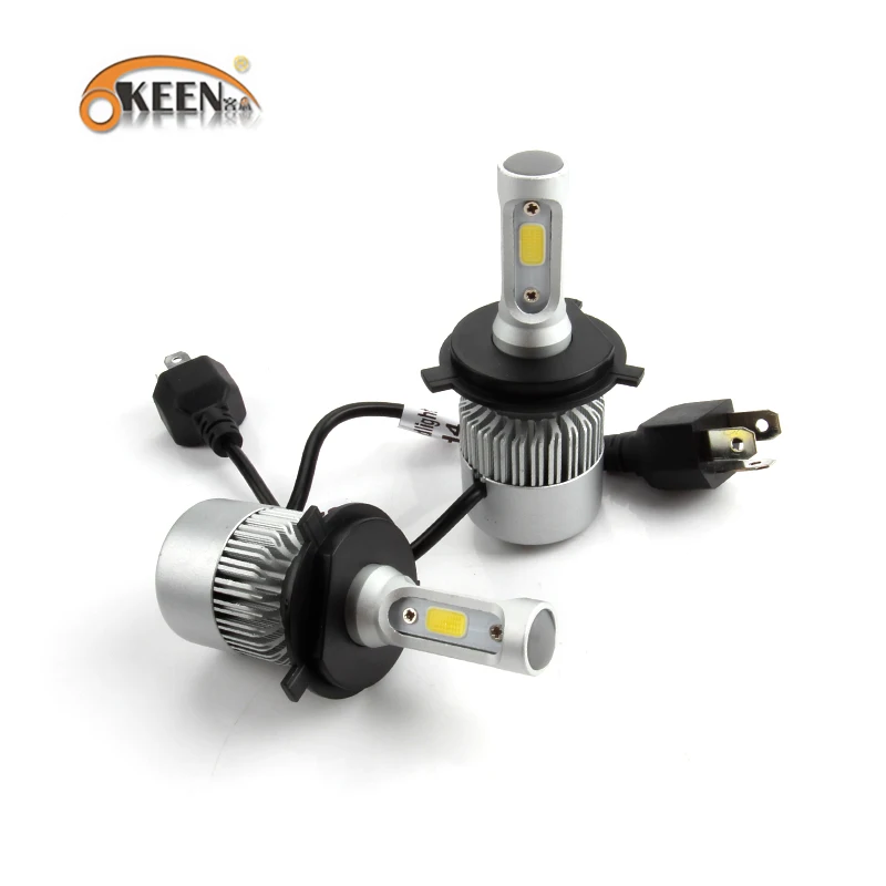 Светодиодный головной фонарь OKEEN S2 H4 H7 H1 COB H11 H13 12 В 9005 9006 H3 9004 9007 9012 72 Вт 8000LM