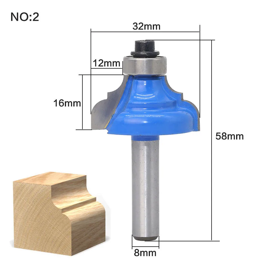 1pc 8mm Shank Corner Round Cove Box Wood Router Bits With Bearing Tungsten Carbide Woodworking Cutting Tools Cheap Price - купить по