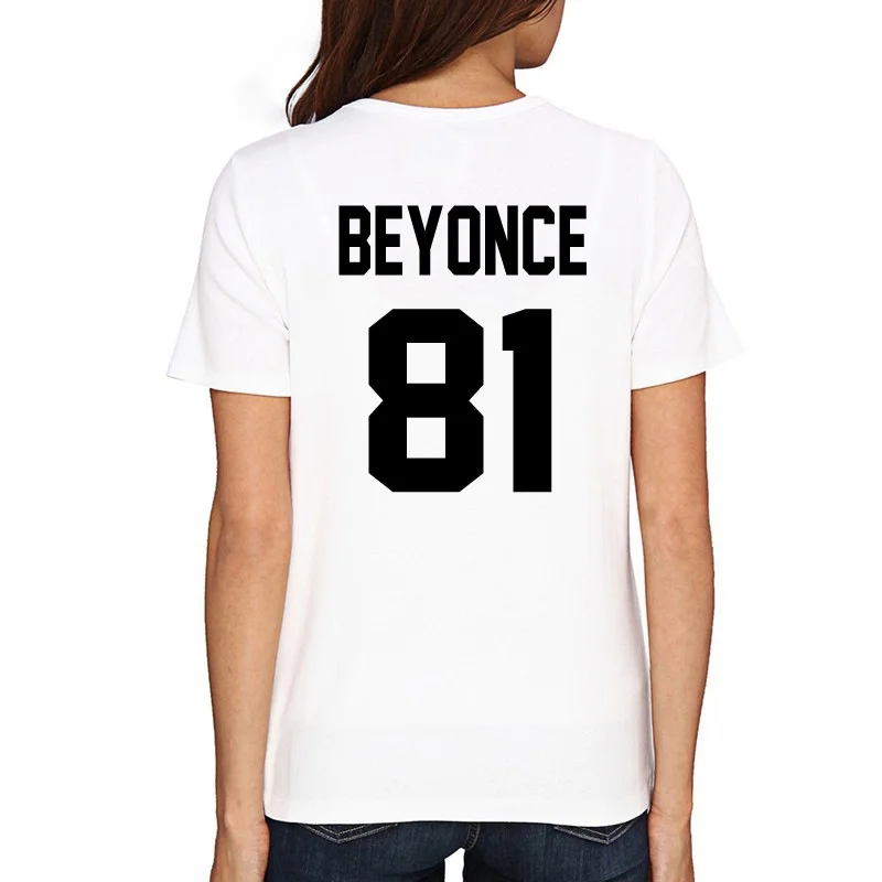 BEYONCE 81 Футболка с принтом на задней стороне Beyonce год рождения графическая