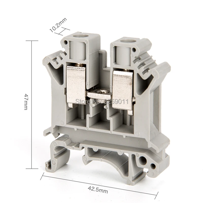 1 шт. сквозной клеммный блок комбинированный тип 20 6 AWG 57 A 800 V UK 10N серый провод