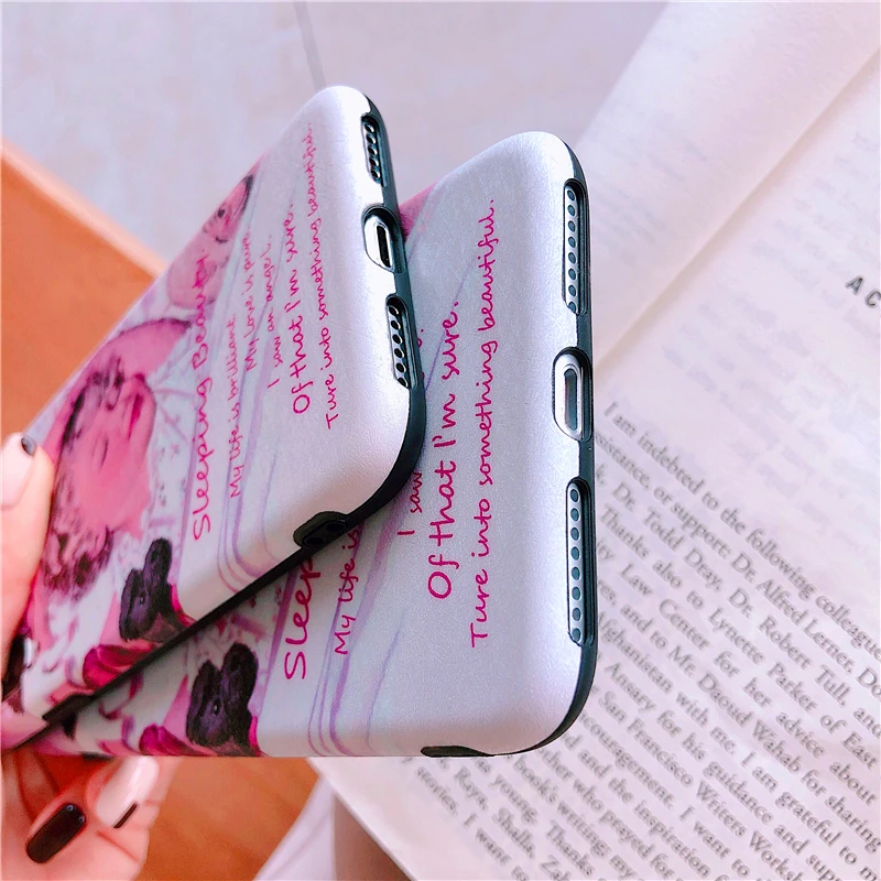 Silk print retro style good night Lovely princess white phone Case For Apple iphone 6 6s 7 8 Plus X XS XR MAX |