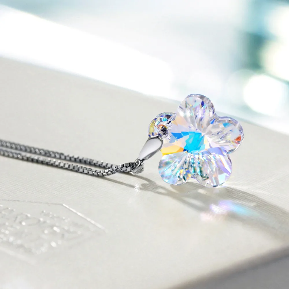 Ювелирные изделия Neoglory кристалл цветущей сливы и серебряная подвеска в виде