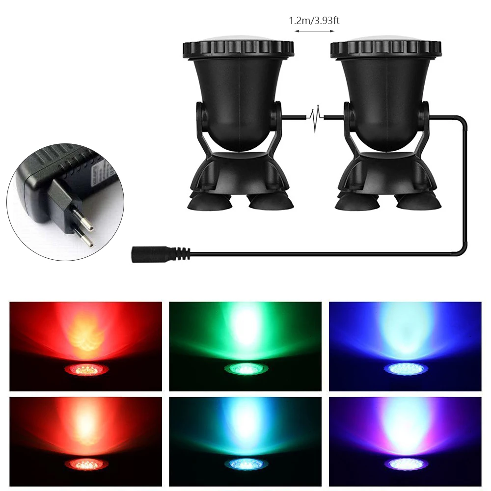 DONWEI 4 шт. RGB 36 LED Подводный точечный свет Высокая водонепроницаемость IP68 Свет Танк