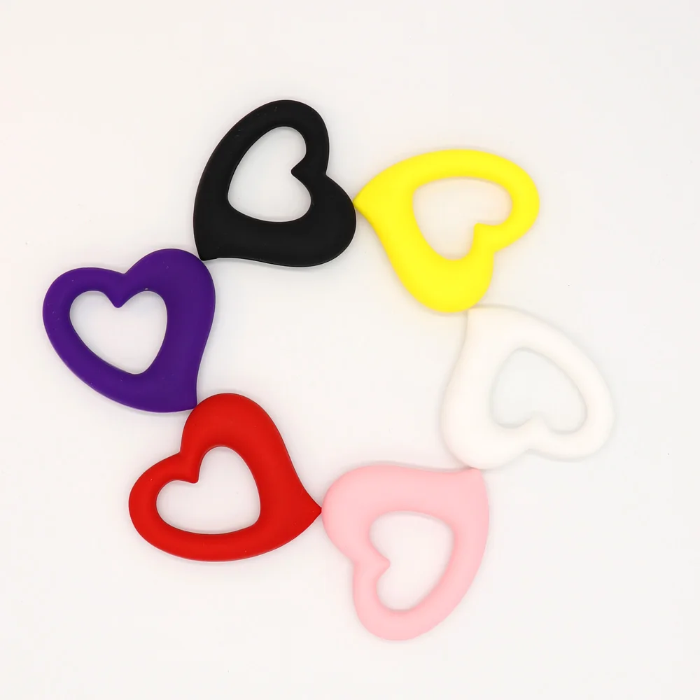 TYRY.HU 1pc DIY Crooked Heart Shaped Silicone Pendant For Jewelry Making BPA Free Food Grade Silicone Teether Baby Mordedor Toys images - 6