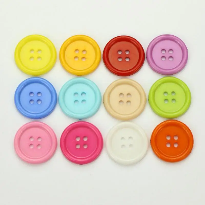1000 шт./лот 10 мм/15 мм пластиковая кнопка для Color4 Holes Детская Кнопка сделай сам