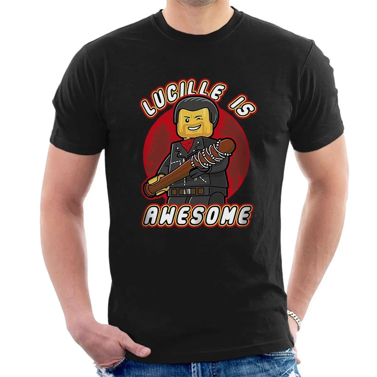 Футболка аlile IS amazing NEGAN LEGO забавная футболка Ходячие мертвецы мультяшная унисекс