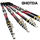 GHOTDA высокоуглеродистая портативная телескопическая удочка для ловли карпа, рыболовные снасти