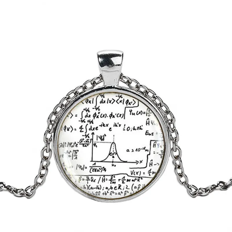 

3 colors Necklace Jewelry of Mathematical Formulas Mathematical Equation Quantum Physics crystal necklace 2017 men necklace