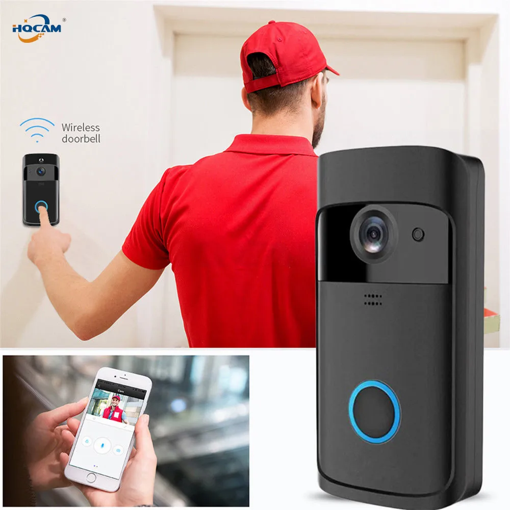 HQCAM Wi-Fi видео дверной звонок Wifi дверной Звонок камера Смарт Wi-Fi видеодомофон дверной звонок видео дверной звонок для квартиры ИК сигнализация