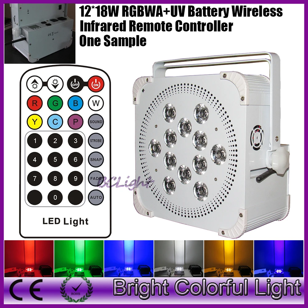 Свадебная перезаряжаемая Беспроводная батарея DMX 6 в 1 RGBWAUV 12*18 Вт Светодиодная