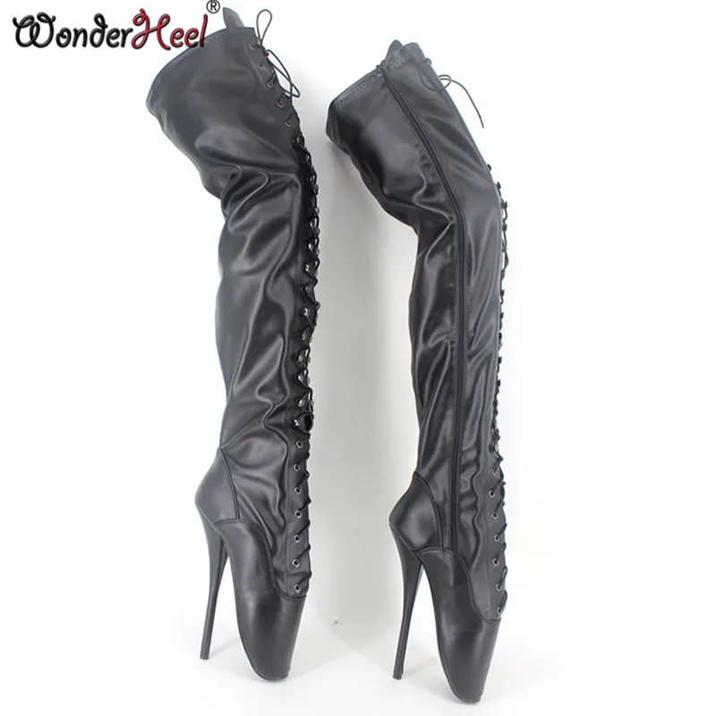 Wonderheel Экстремально высокий каблук 7 &quotstilleto выше колена балетные сексуальные
