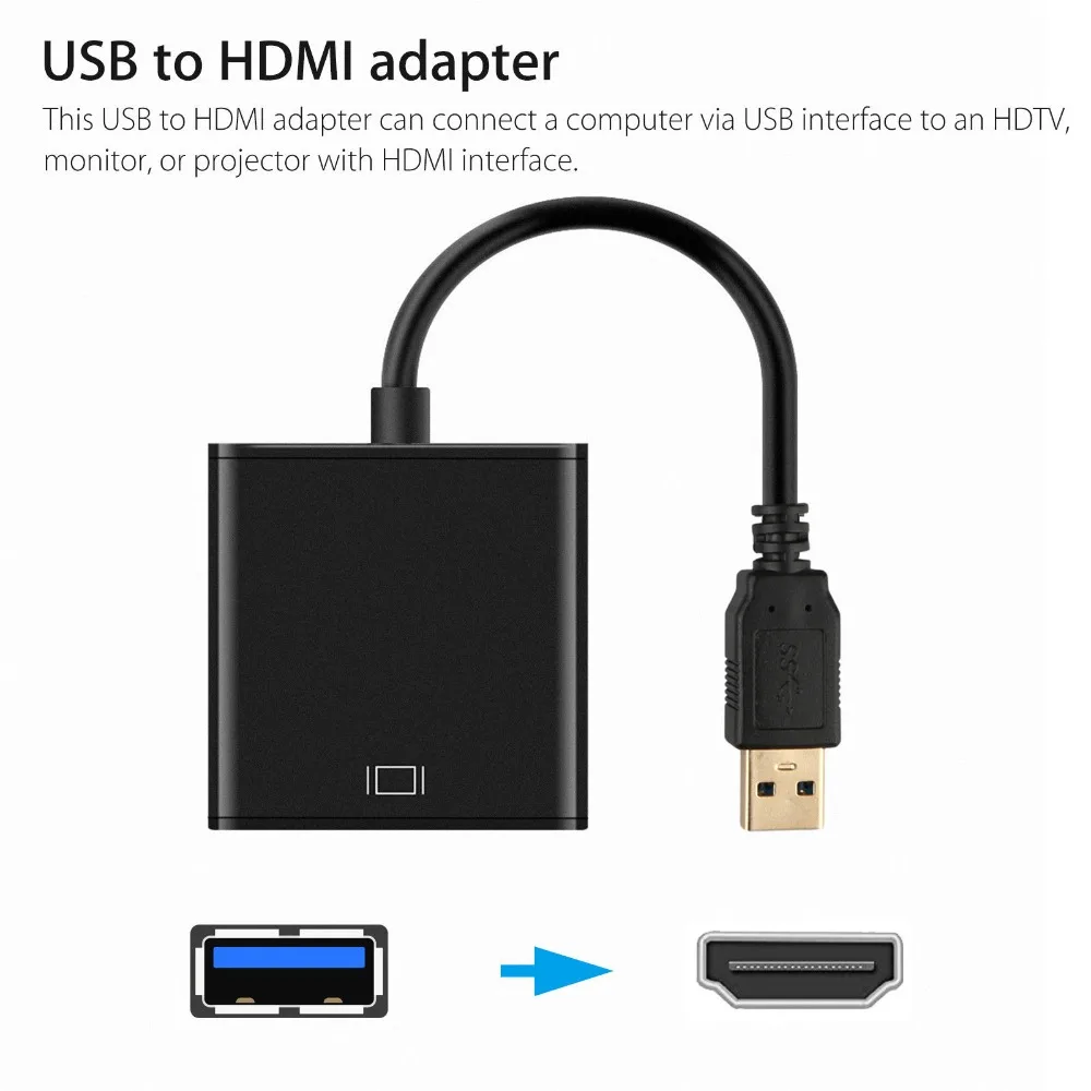 USB 3,0 к HDMI аудио видео адаптер конвертер кабель для Windows 7/8/10 шт. 1080P