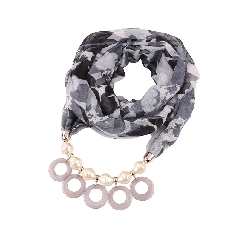 Olaru Bohemia Simulated Pearl Circle Scarf Necklace For Woman Ethnic Cloth Chains Necklaces Fashion Wholesale Accessories New | Аксессуары
