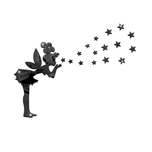 Креативные 3D зеркальные настенные наклейки Звездная фея DIY самоклеющиеся