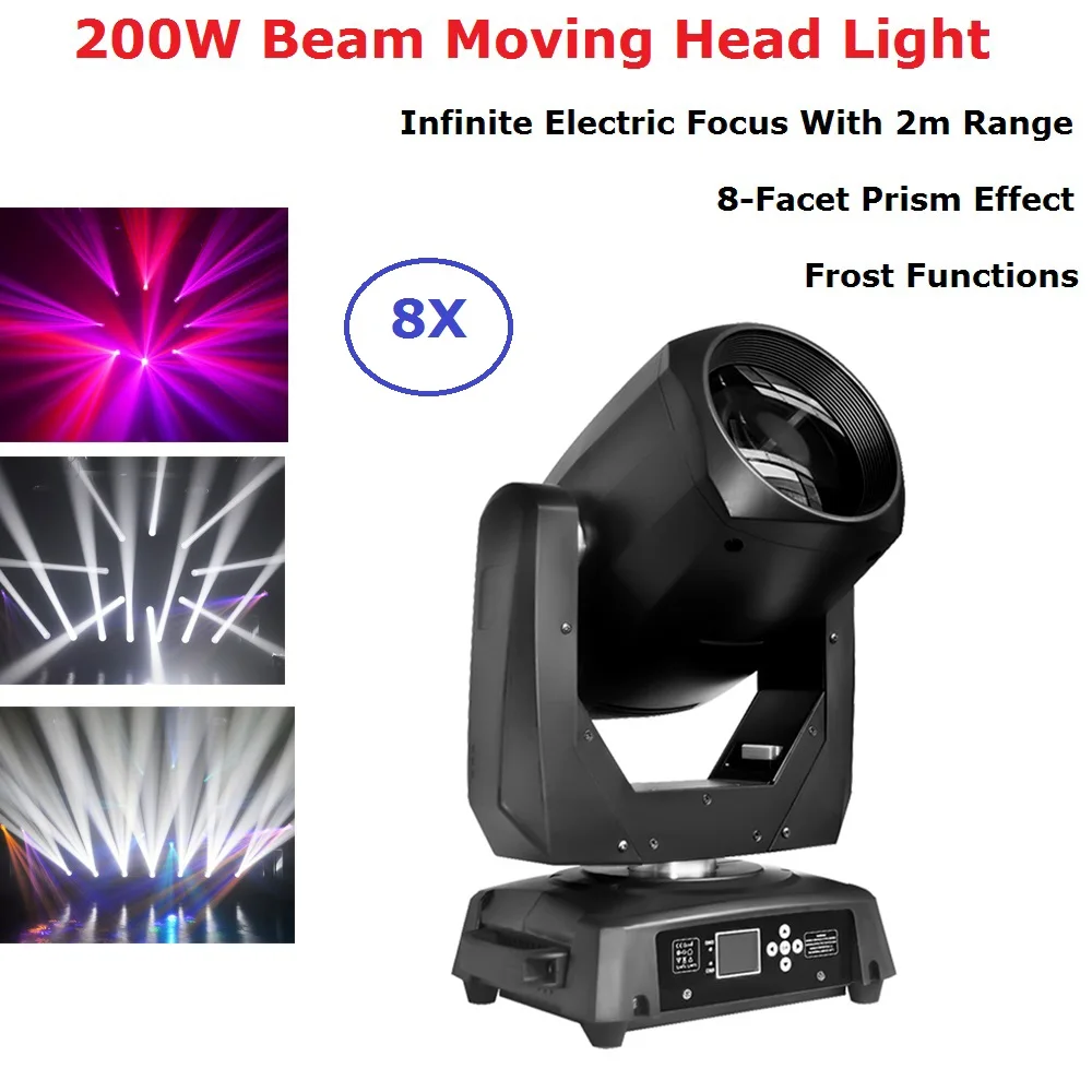 8 шт. светильник s + 1 F чехол Led 200 Вт Луч/Точечный DMX512 движущийся головной