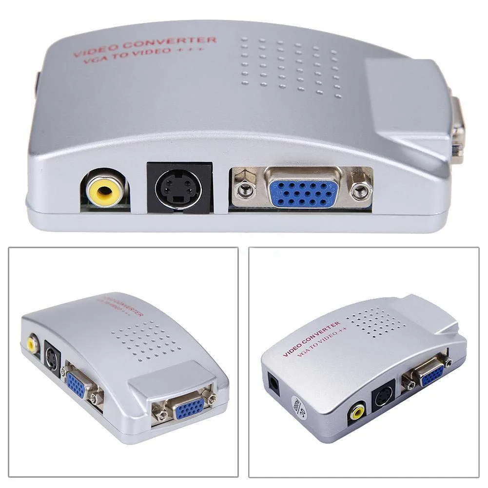 VGA к ТВ RCA композитный s-видео AV USB кабель адаптер конвертер коробка для ПК ноутбука