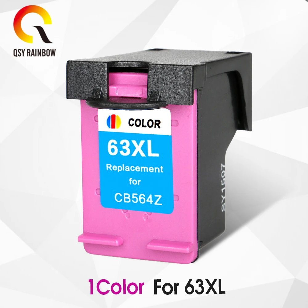 CMYK поставщик Восстановленный чернильный картридж 1 шт Цвет для HP 63XL 63 hp DESKJET 3632
