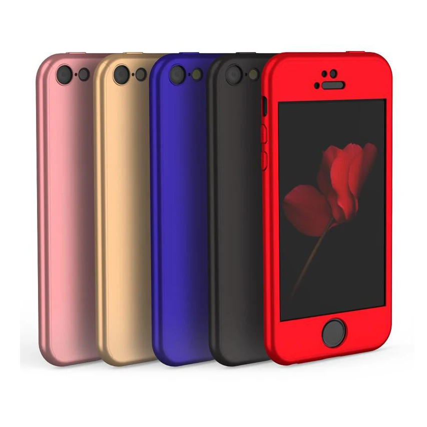 360 полноразмерный чехол для телефона iphone 5S 6s 5 6 7 8 Plus X жесткий из поликарбоната iPhone
