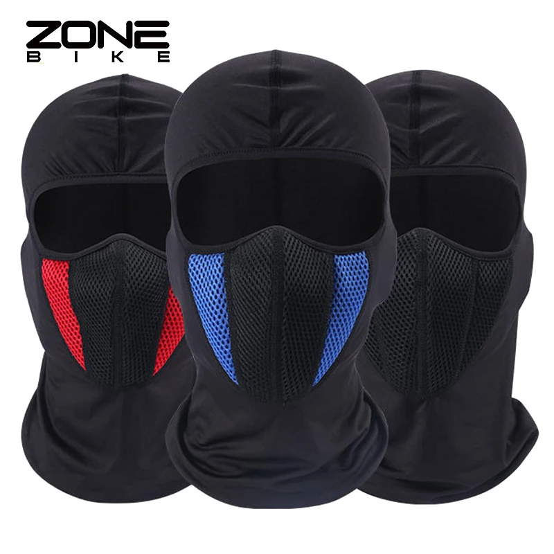 ZONEBIKE, Спортивная маска для велоспорта, дышащая, полное покрытие для лица, черная, термальная, для сноуборда, с капюшоном, Анти-пыль, Балаклавы, велосипедный шарф