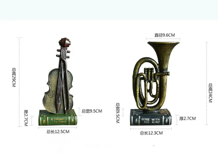 

1PC Resin Musical Instruments Violin Saxophone Model European Retro Nostalgia Coffee Shop Bar Home Decor Gifts Craf ML 008