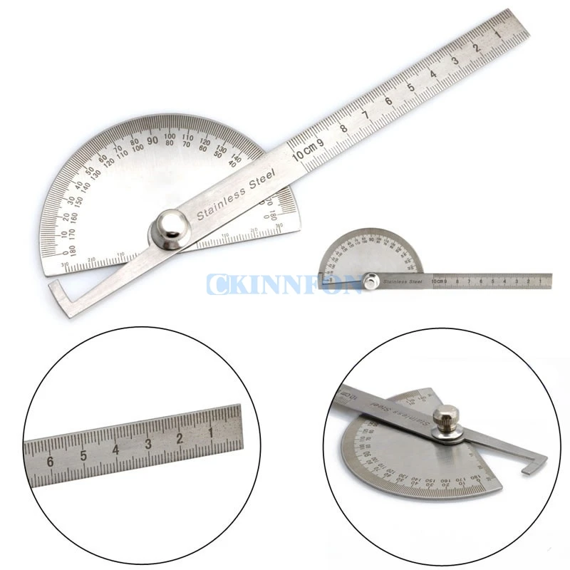 DHL 50 шт в наборе Нержавеющая сталь 180 градусов транспортир Angle Finder Arm