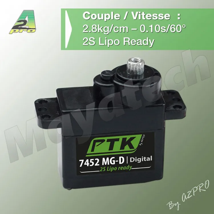 Цифровой Металлический зубчатый сервопривод PTK 7452MG D12g (Размер 9 г) модель самолета