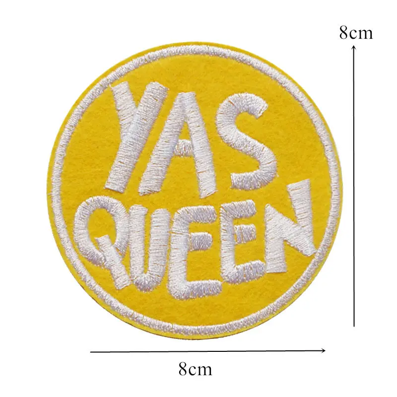 8 см вышитая нашивка YAS QUEEN приклеиваемые нашивки с помощью утюга вышитые значки