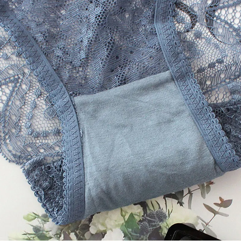 2019 New Fashion Sex Women Lace Transparent Panties Sexy Hollow Out Briefs Underwear Female Lingerie Cotton Crotch Underpant |