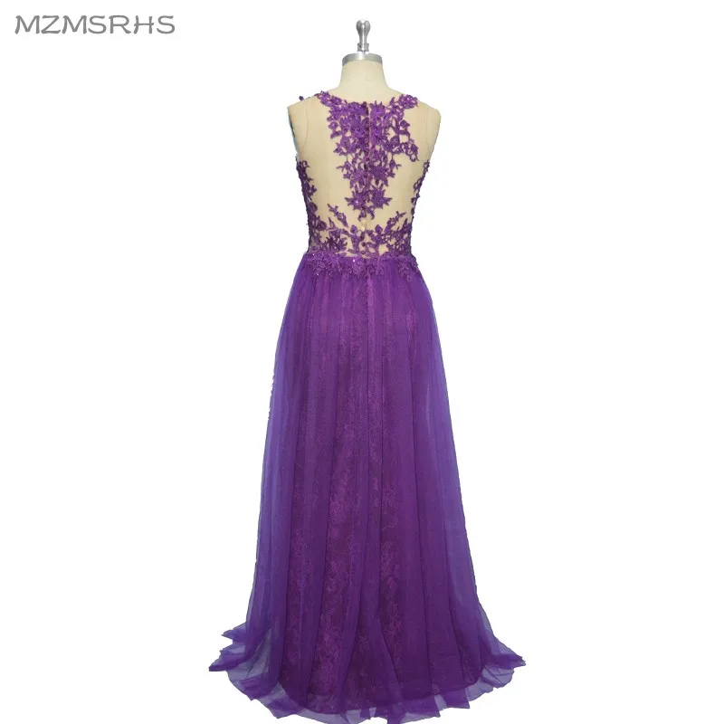 Robe De Soiree Purple Evening Party Dress Real Photos Nude Tulle Diamond Occasion 2017 Formal Long | Свадьбы и торжества