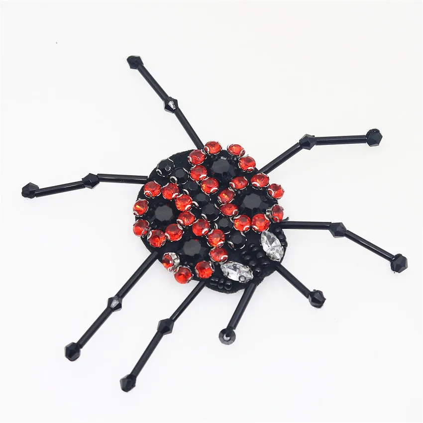Diy red glass crystal ladybug handmade applique black tube beaded sequins Fancy clothing accessories sew or glue 1pc H88 | Дом и сад