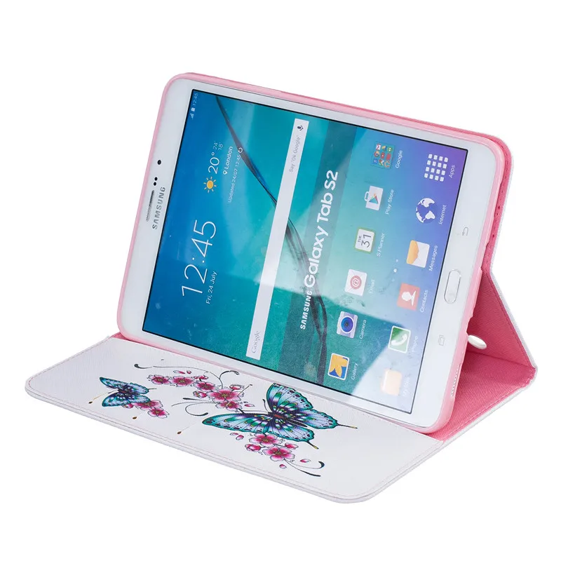 Для samsung Galaxy Tab S2 8 0 Чехол класса люкс с принтовым дизайном Чехол-книжка из