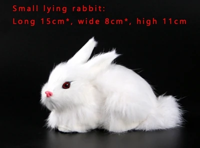 3 Small lying rabbit Настоящие волосы, куклы кролика, Имитация животных, игрушки для кошек, мяут, детские милые плюшевые игрушки для питомцев, модели, украшения, Xtmas, подарок, 12 различных - Цвет: 3 Small lying rabbit