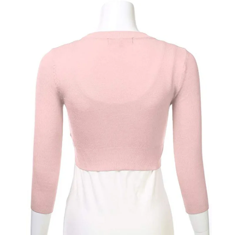 Женский кардиган с длинными рукавами Повседневная укороченная куртка