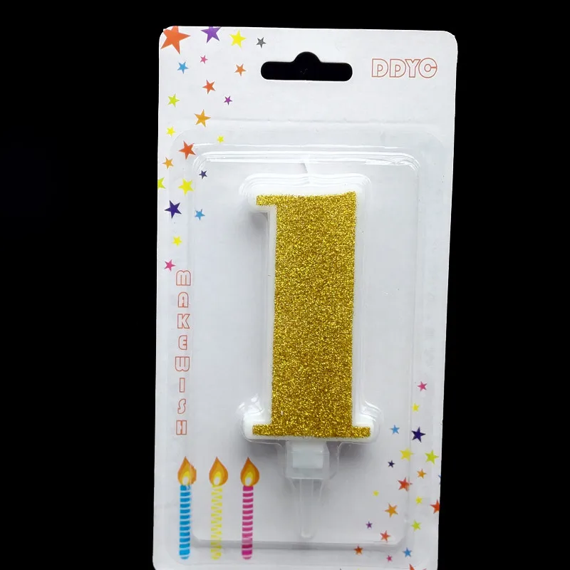 1 шт., очень большая розовая блестящая цифровая свеча, украшение для торта «С Днем Рождения», принцесса, признание, 520, мальчик, девочка, номер 0-9 - Цвет: gold 1