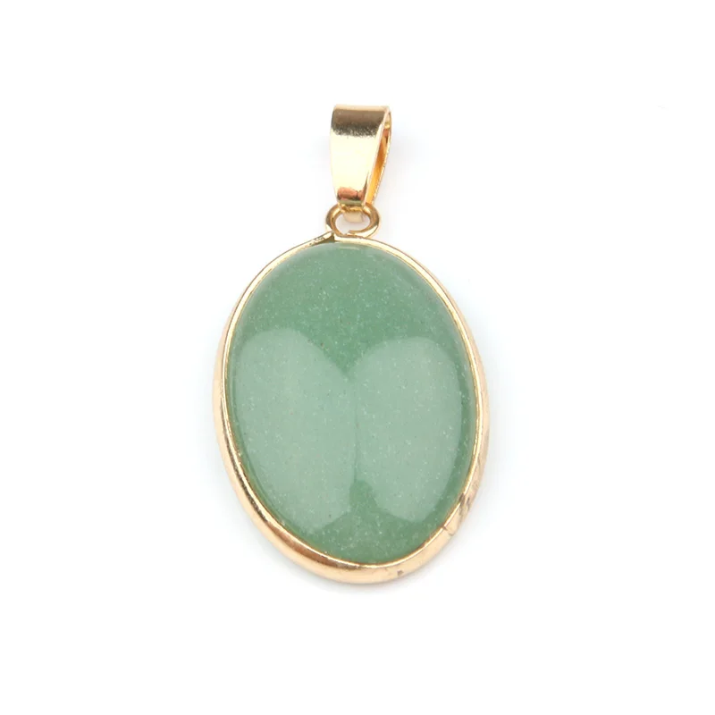 Natural Stone Pendant Oval Shape Pendants Agates/ Tiger Eye Charms for Necklaces Jewelry Making 3.6*1.9*0.7cm