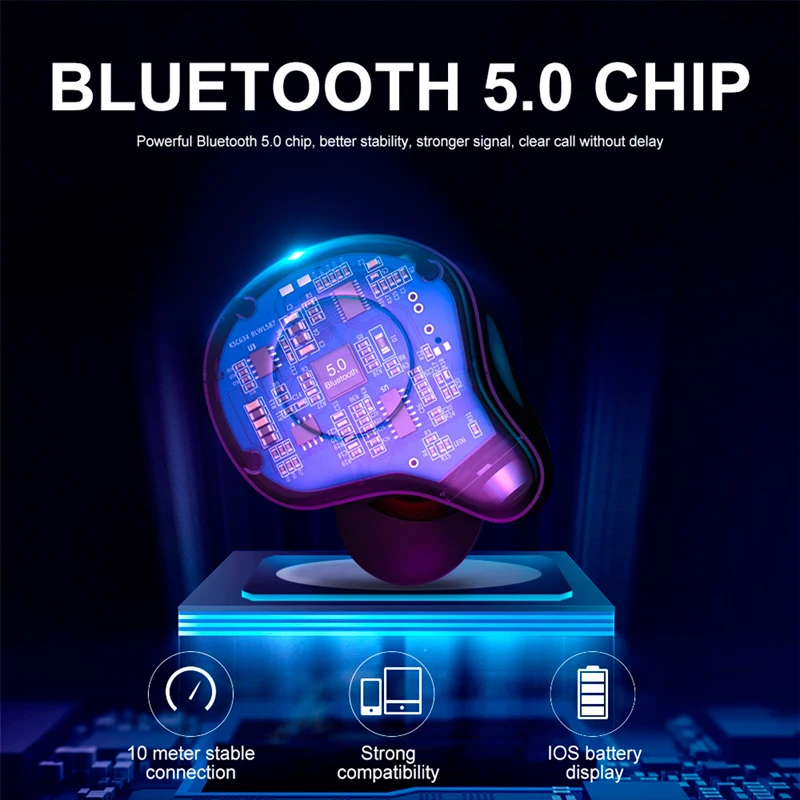 TWS беспроводные наушники Bluetooth 5 0 спортивные HiFi стерео шумоподавление гарнитуры с