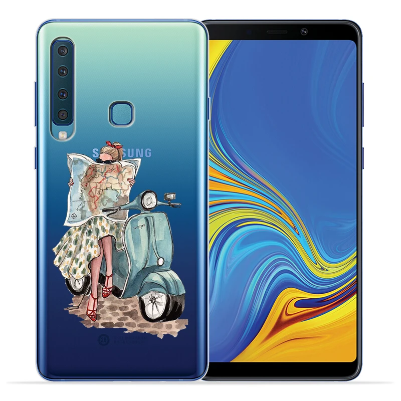 Модный чехол для телефона девочек оболочка Etui Samsung Galaxy A50 A20 A30 A40 A10 A70 M10 M20 задняя