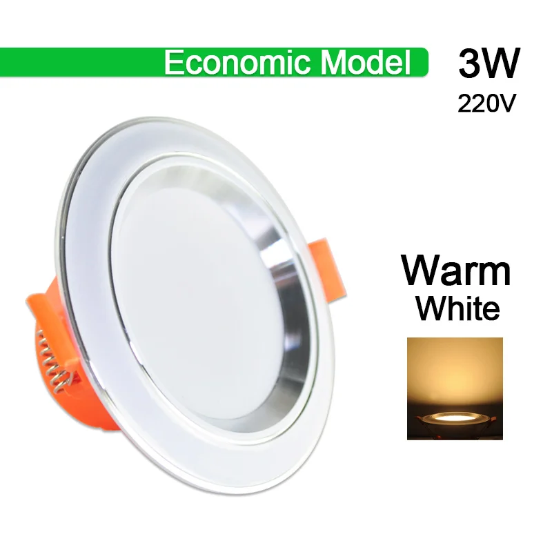 3W Warm White Светильник, 3 Вт, 5 Вт, 9 Вт, 12 Вт, 15 Вт, 18 Вт, светодиодный потолочный светильник, серебряного, золотого цвета, ультра тонкий Алюминий AC220V 240V Круглый Встраиваемый светодиодный точечное освещение - Испускаемый цвет: 3W Warm White