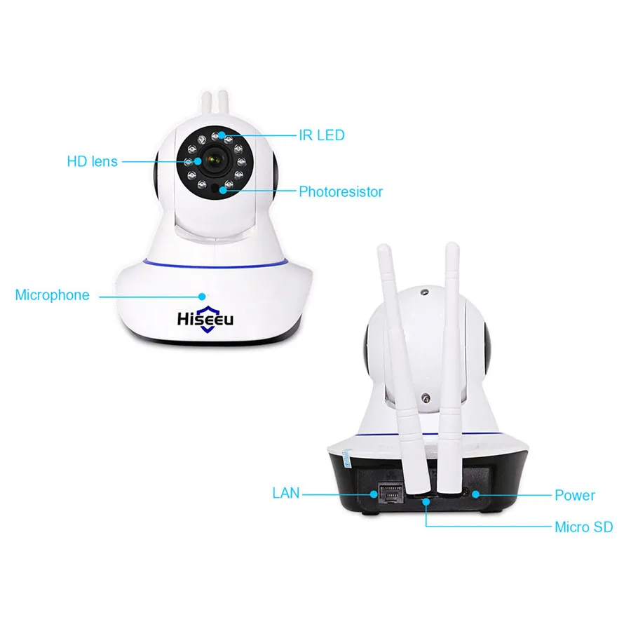 Hiseeu Беспроводная 1080 P ip-камера Домашняя безопасность ночного видения Pan Tilt CCTV