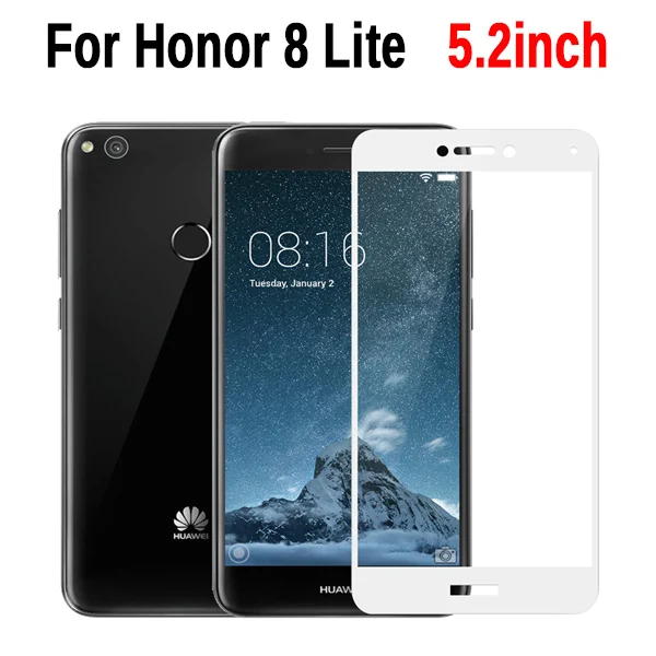 2шт стекло для huawei Honor 8 Lite светильник защитное закаленное защитное стекло на Honor 8 Honor8 Lite светильник 8lite защита экрана - Цвет: White