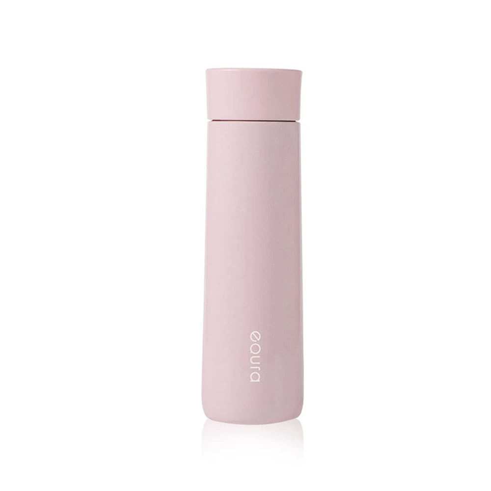 Pink Смарт-бутылка для воды из нержавеющей стали, светодиодный термос с дисплеем температуры, напоминание о питании, термос с термосом 380 мл - Цвет: Pink