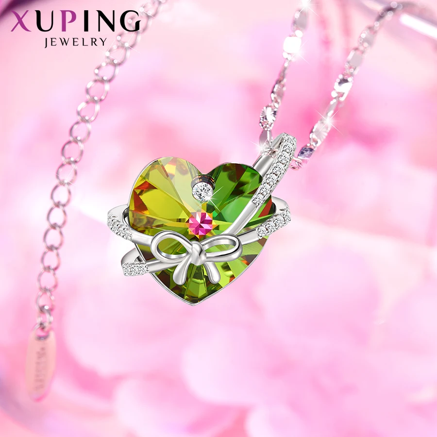 Xuping Винтаж Pendantl цепочки и ожерелья Кристаллы от Swarovski только сердце только для вас Рождество дамы подарки M96-40188