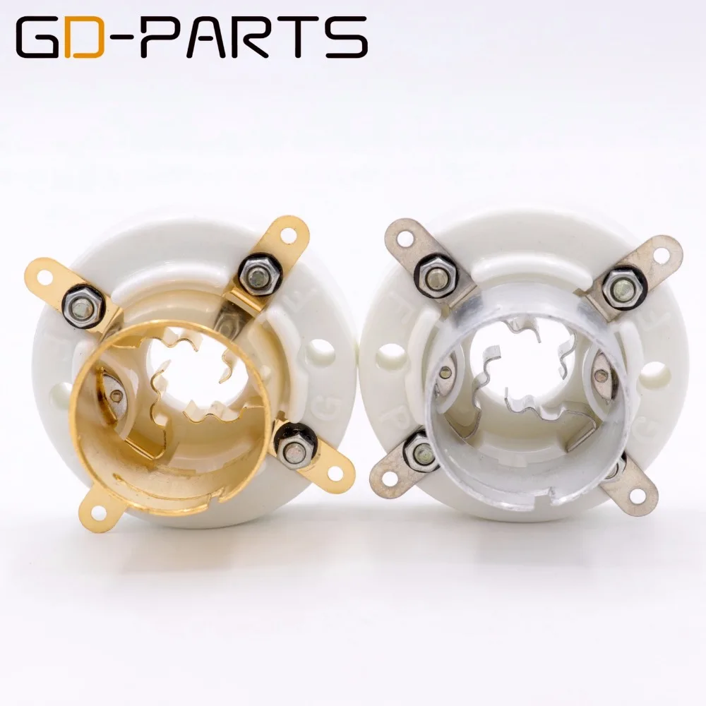 

GD-PARTS 1PC S4U Medium BAYONET 4pin Ceramic Tube Socket for 813 811 300B 2A3 274A 71A 866 Hifi Vintage Audio Gold Silver Plated