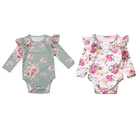 Боди хлопковое с длинным рукавом и круглым вырезом, на пуговицах