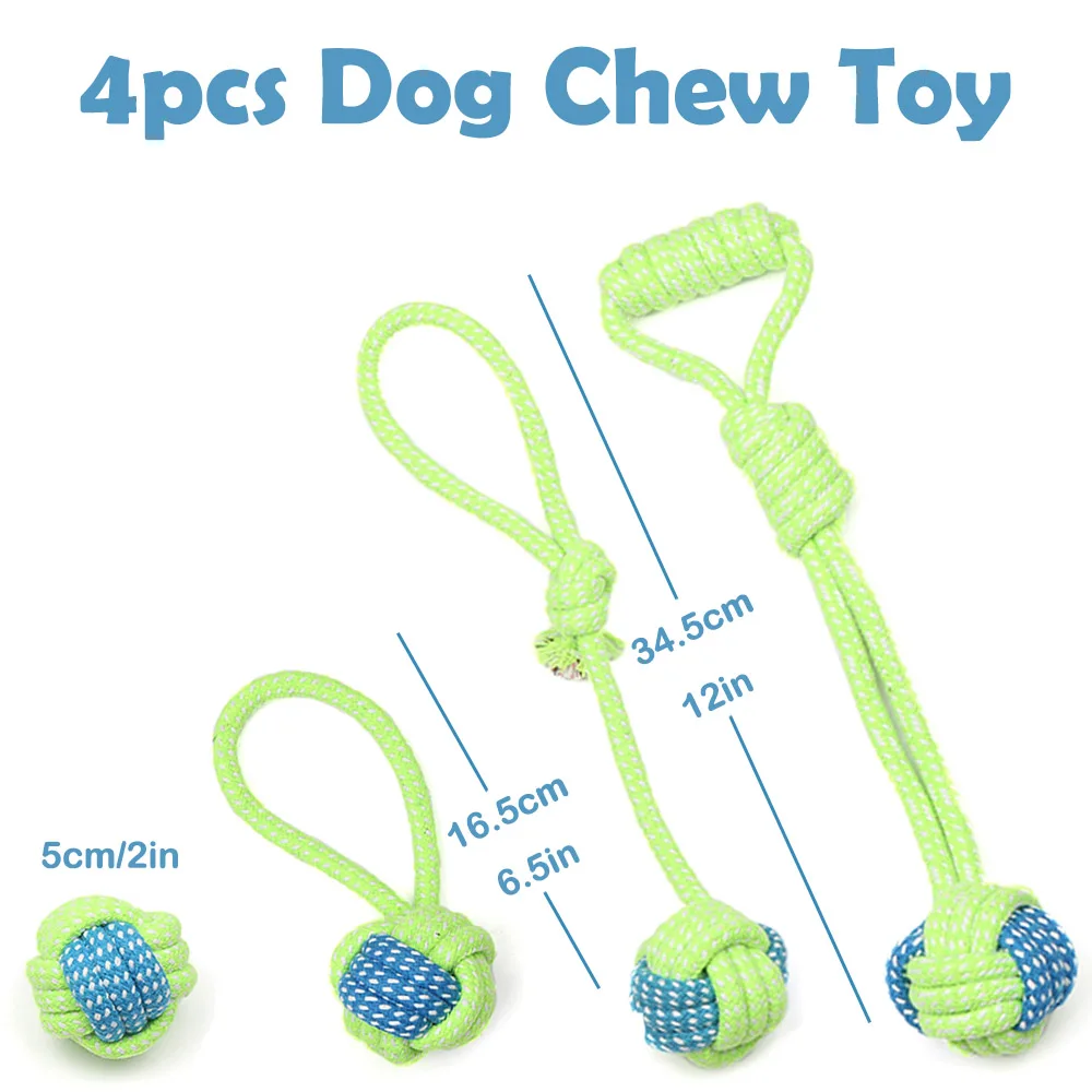 Green-4 PCS Игрушка для собаки в форме пакет для малых и средних собак домашних животных жевать игрушка для больших собак интерактивная игрушка для собак веревка мяч для обучение, игры игрушки для домашних животных - Цвет: Green-4 PCS