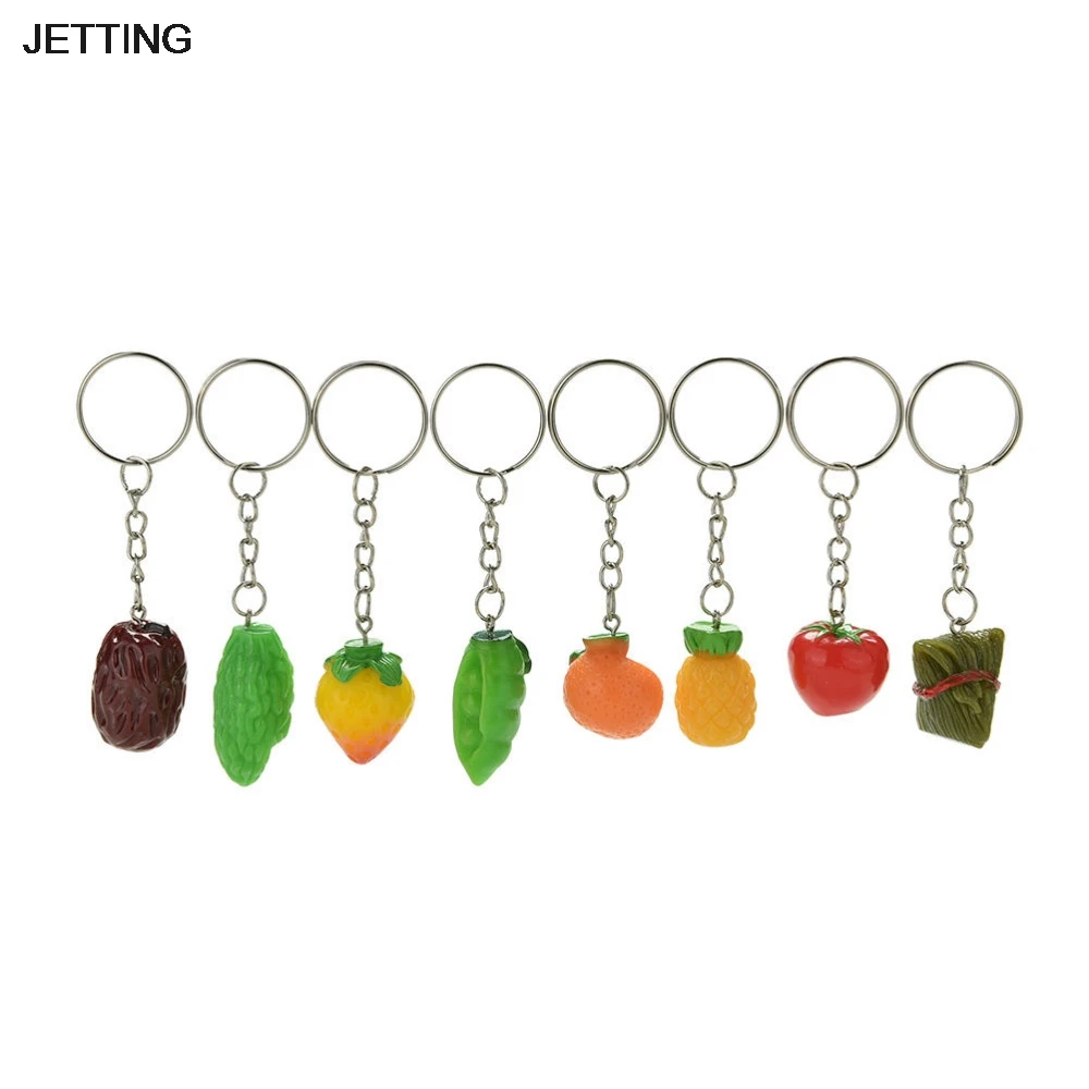 Творческий Фрукты Овощи брелок талреп Моделирование питания цепочка для ключей