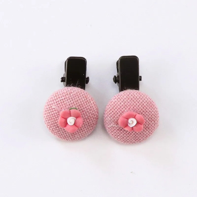 01Pk Flower 2 шт./компл., однотонные клетчатые цветы, заколки для волос, маленькая девочка, бутик, милые звезды, резинки для волос для детей, детские украшения для волос - Цвет: 01Pk Flower
