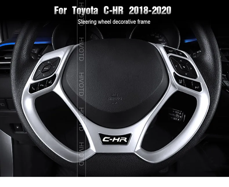 Hivotd для Toyota C-HR CHR ABS хромированная чехол на руль отделкой салона автомобиля литье аксессуары